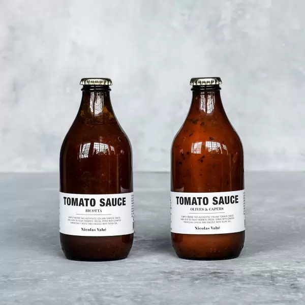 Nicolas Vahé - Tomatsauce Fermenteret ricotta/basilikum - toplækker!