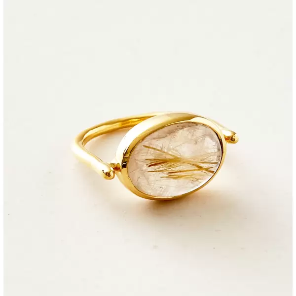 Studio Loma - Ring Alma, Golden Rutile Forgyldt messing