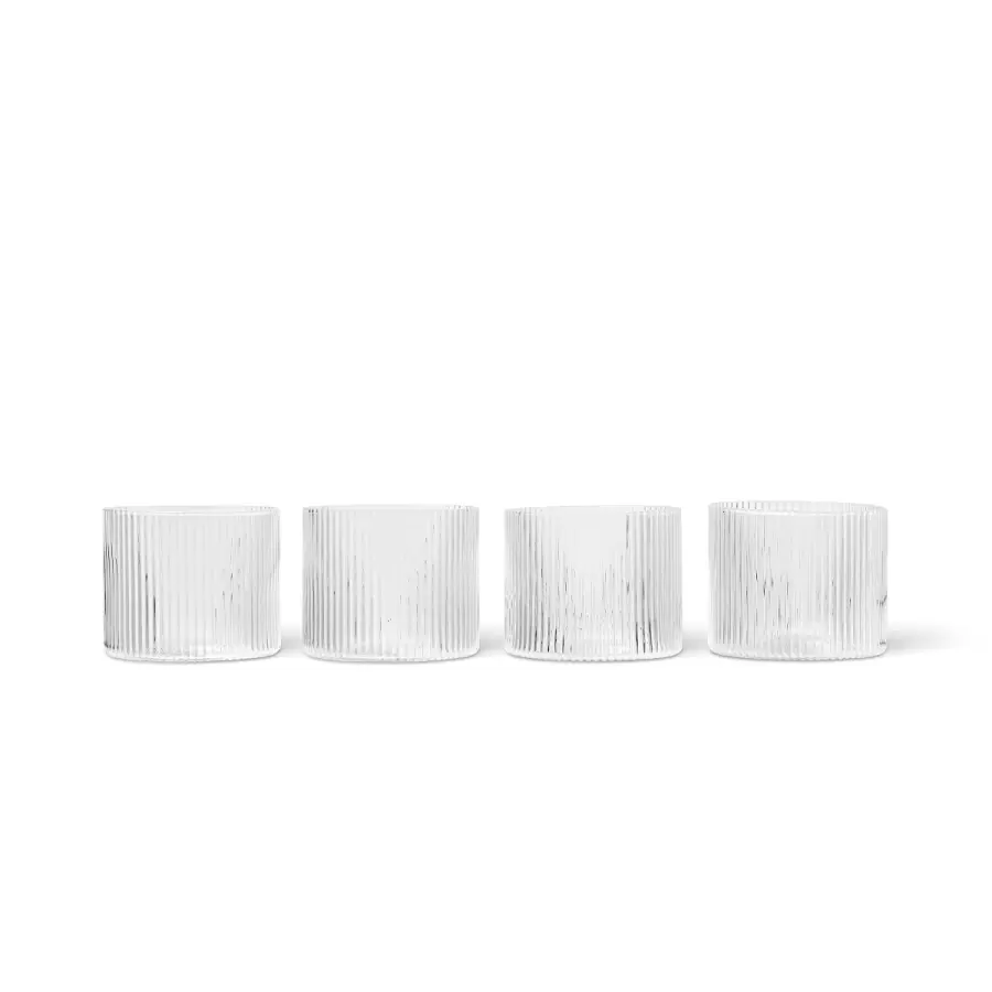 ferm LIVING - Ripple Low Glasses, Klar