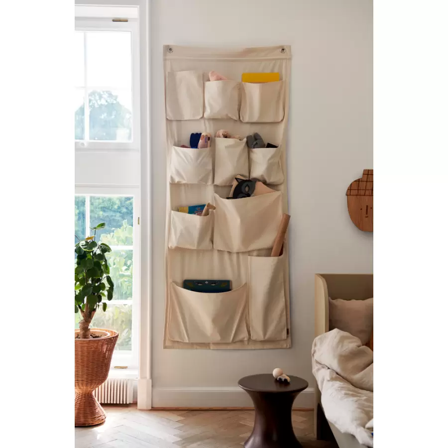 ferm LIVING - Canvas XL Wall Pockets, Offwhite