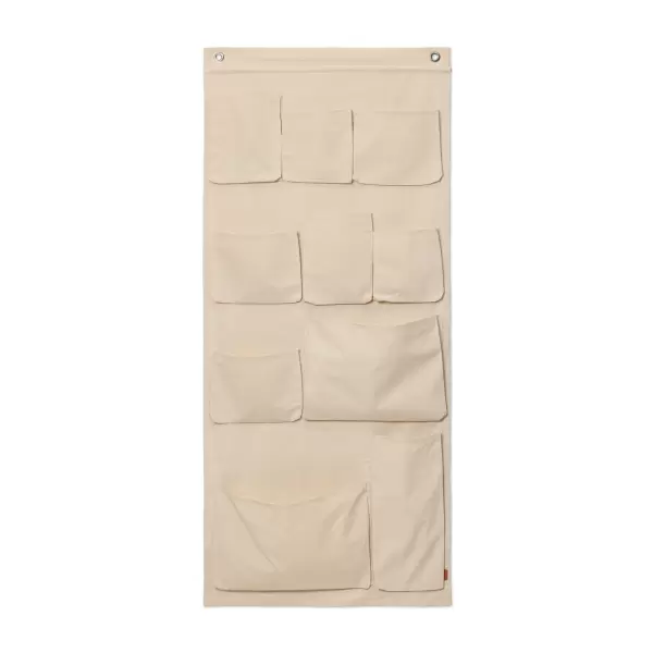 ferm LIVING - Canvas XL Wall Pockets, Offwhite