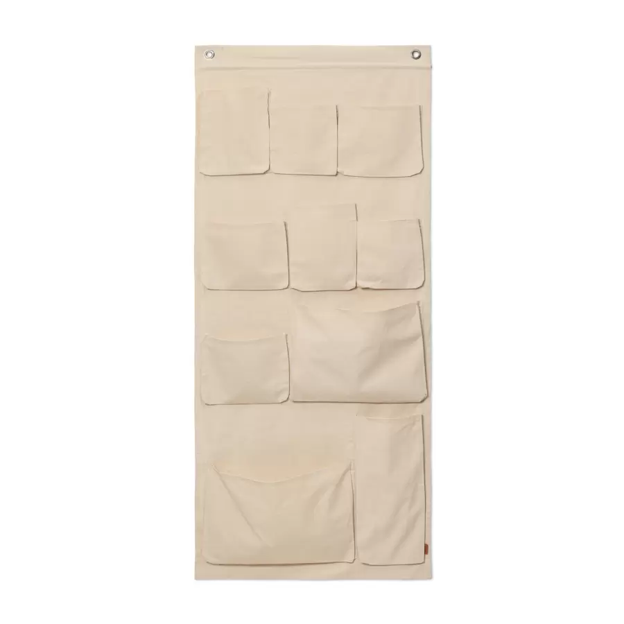 ferm LIVING - Canvas XL Wall Pockets, Offwhite