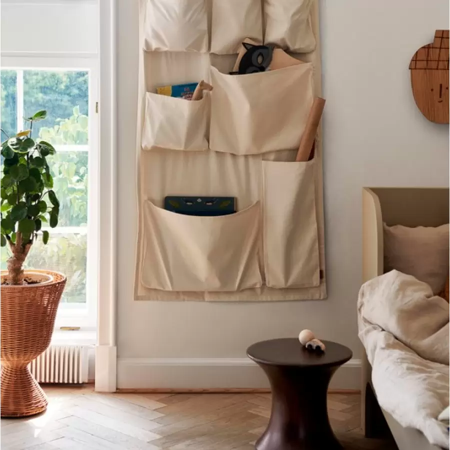 ferm LIVING - Canvas XL Wall Pockets, Offwhite