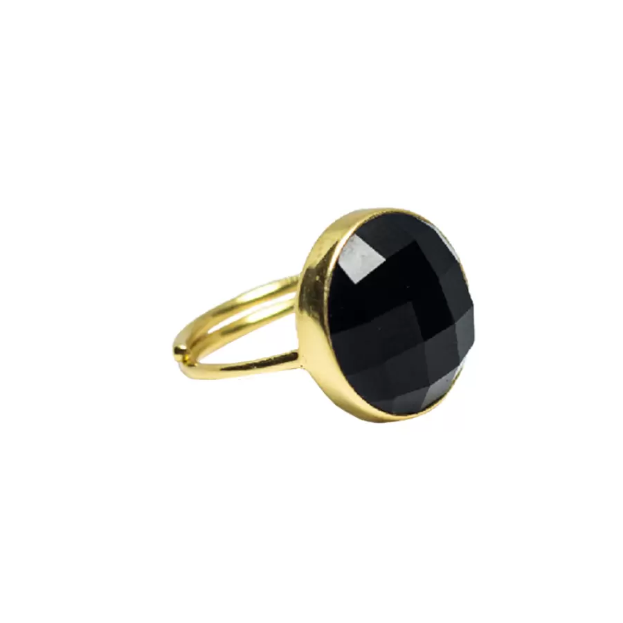 IBU Jewels - Ring Mary Onyx, Forgyldt