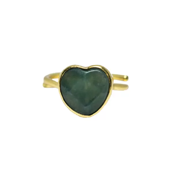 IBU Jewels - Ring Love Green, Forgyldt