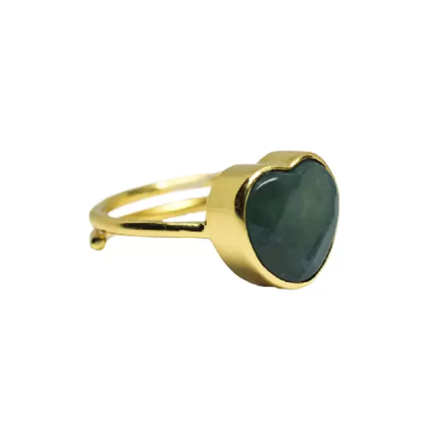 IBU Jewels - Ring Love Green, Forgyldt