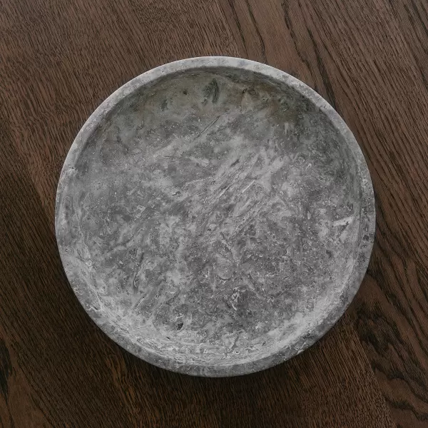 Wabi Sabi - Fad Hyben Travertin Silver Ø:40*5 - Hent selv