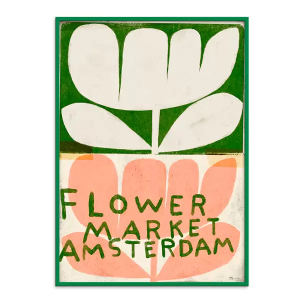 The Poster Club - Marco Marella, Flower Market Amsterdam, Indrammet 70*100 - Hent selv