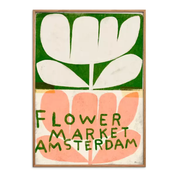 The Poster Club - Marco Marella, Flower Market Amsterdam, Indrammet 50*70 - Hent selv