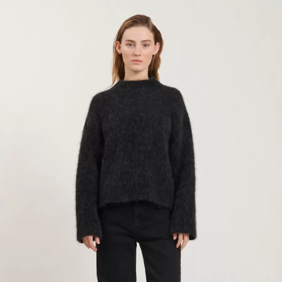 Basic Apparel - Sweater Magna H. Neck, Mørkegrå