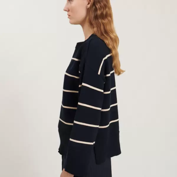 Basic Apparel - Winie O-Neck Stripe, Sky Captain/Birch