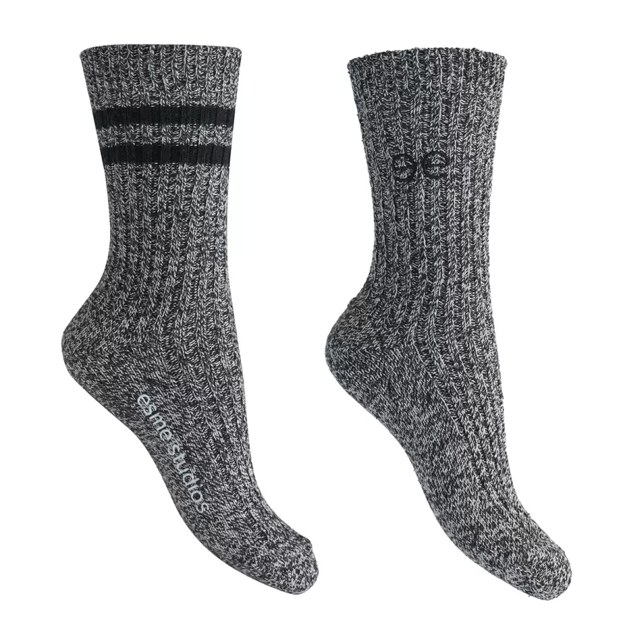 esmé studios - Zuko Socks 2-pak, Black Melange