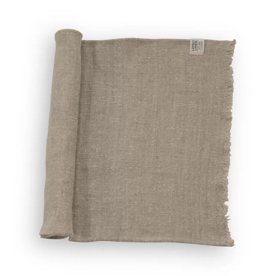 Lovely Linen - Bordløber Rustic, Natural Beige 40*95