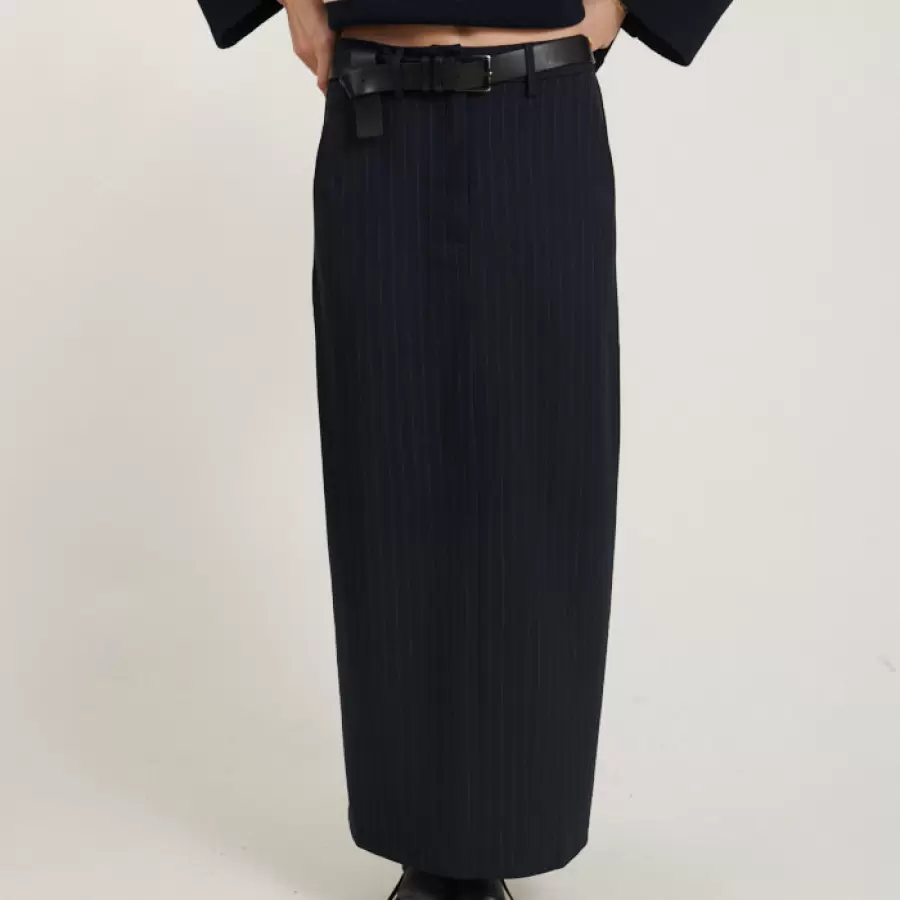 Basic Apparel - Marjorie Long Skirt, Sky Captain