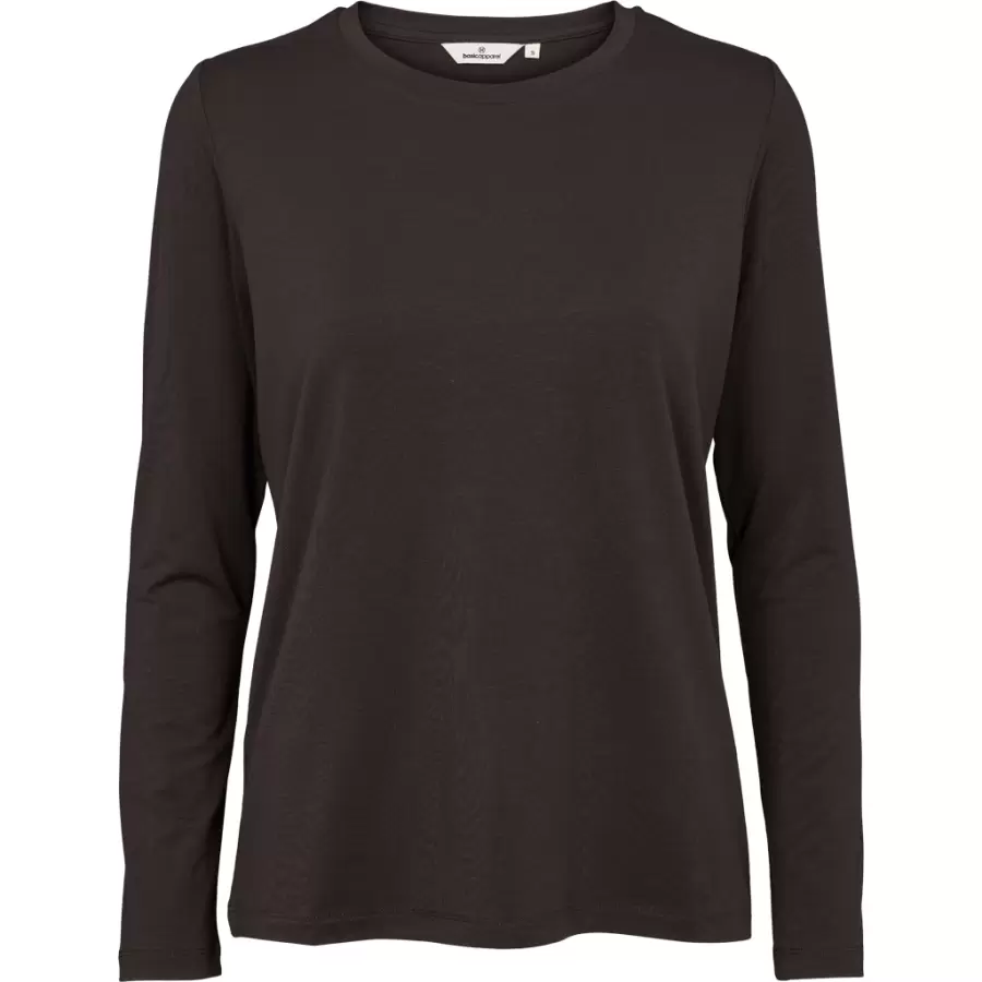 Basic Apparel - Jolanda Langærmet T-shirt, Chocolate