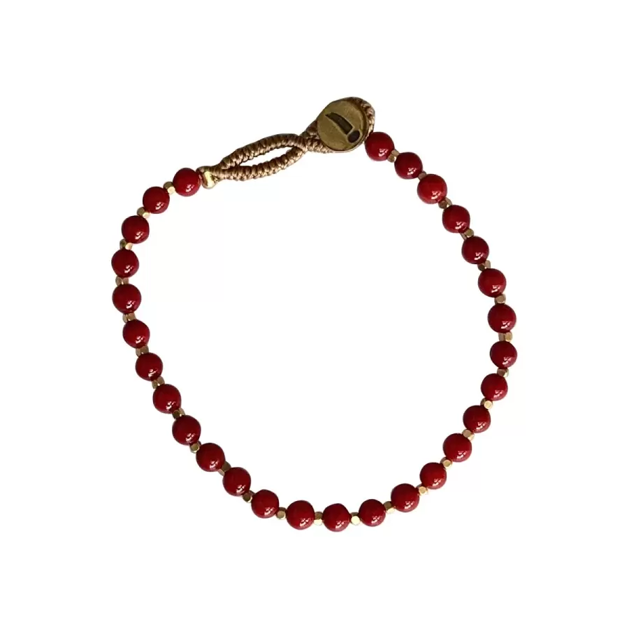 IBU Jewels - Armbånd Big Bo, Red Jade