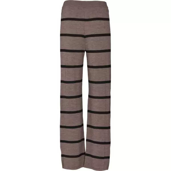 Basic Apparel - Vera Wide Pant Stripe, Brown Melange/Black