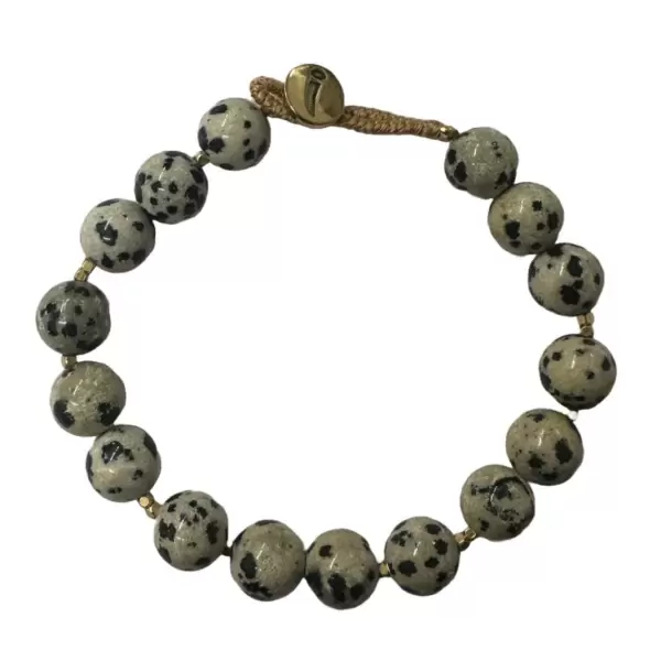 IBU Jewels - Armbånd Big Bo, Dalmatian Jasper