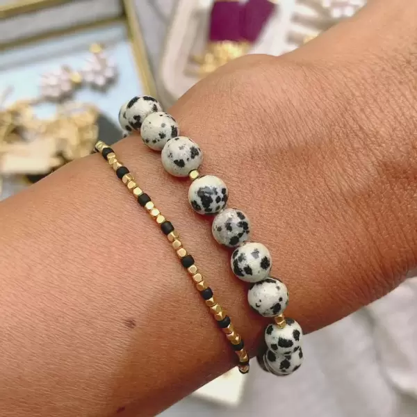 IBU Jewels - Armbånd Bo, Dalmation Jasper