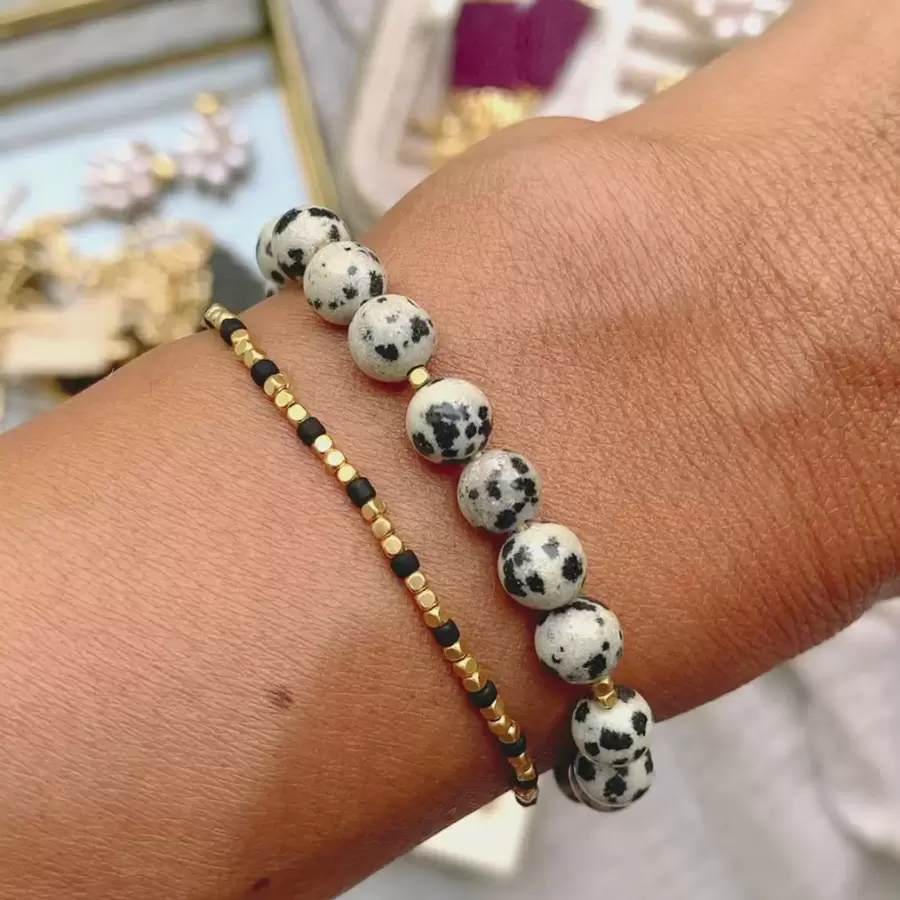 IBU Jewels - Armbånd Bo, Dalmation Jasper