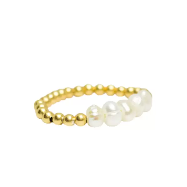 IBU Jewels - Ring Round, 5 Stone Pearl