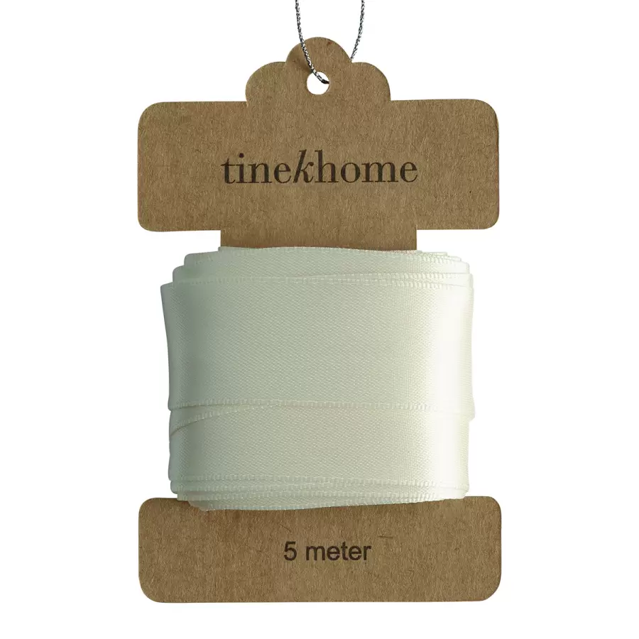 TineK Home - 5 m. Satinbånd, Creme B:2,5