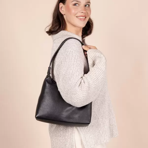 O My Bag - Skuldertaske Nora, Black Soft Grain Leather