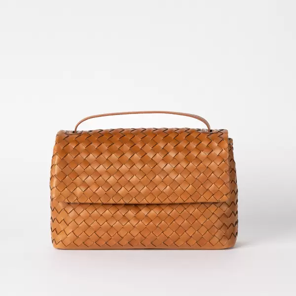 O My Bag - Skuldertaske Kenzie Woven, Cognac Classic Leather