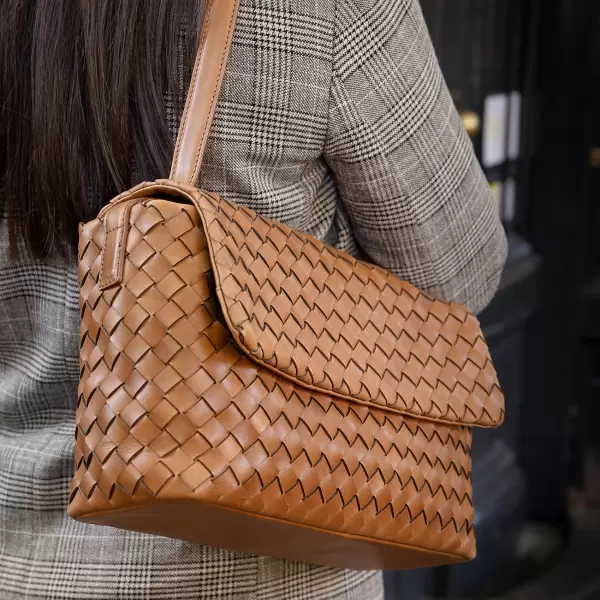 O My Bag - Kenzie - Cognac Woven Classic Leather