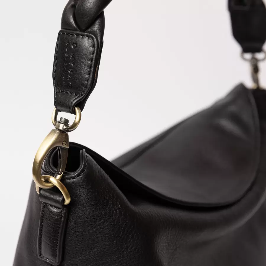 O My Bag - Arbejdstaske Sienna, Black Soft Grain Leather