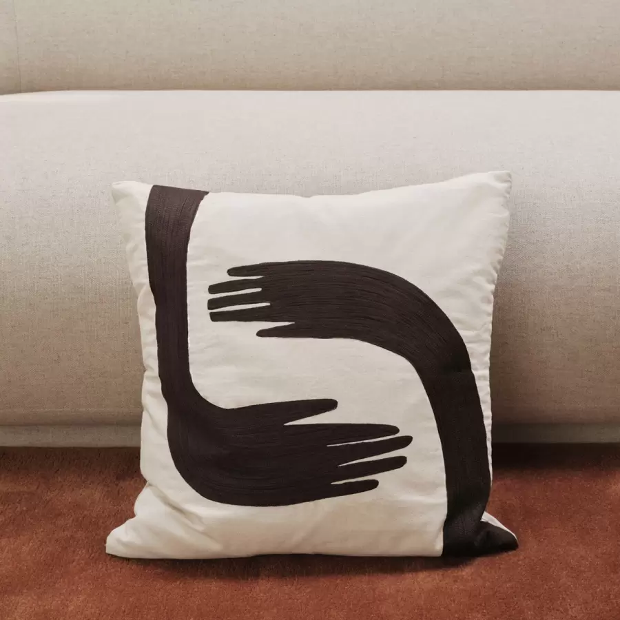 ferm LIVING - Pose Cushion Cover - Coffee/Undyed