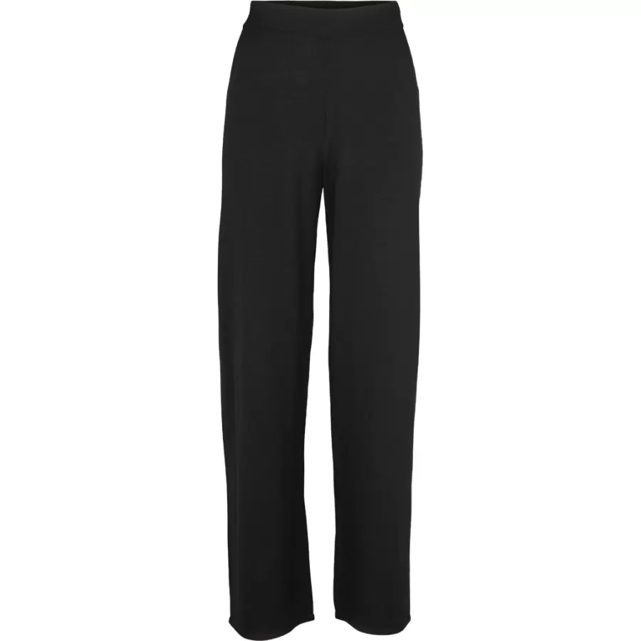 Basic Apparel - Vera Wide Pant 100% merinould, Sort