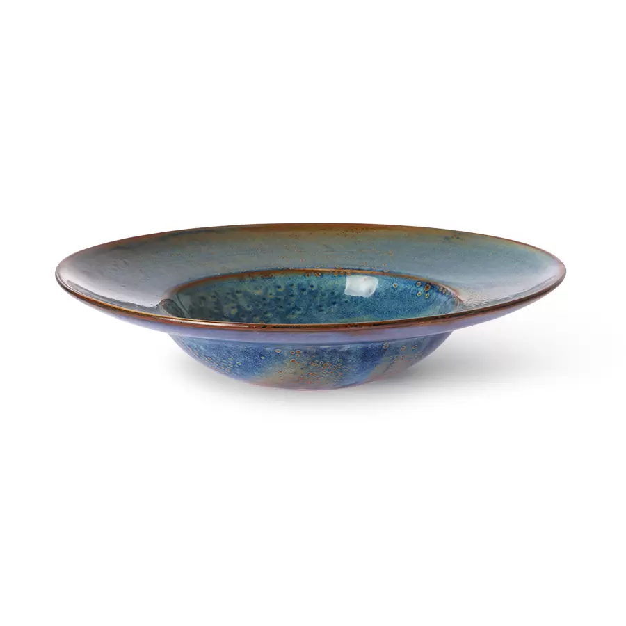 HK living - Pastatallerken Chef Ceramics, Rustic Blue