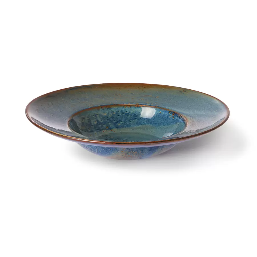 HK living - Pastatallerken Chef Ceramics, Rustic Blue