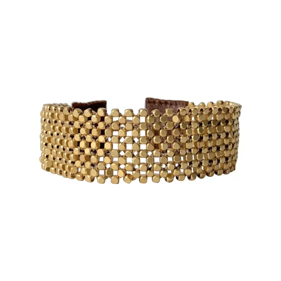 IBU Jewels - Armbånd Cap Mesh, Forgyldt