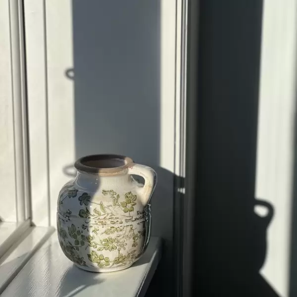 Ib Laursen - Vase m/hank, Green Blossom